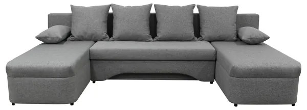 Univerzálna rozkladacia rohová sedacia súprava s úložným priestorom vo tvare U ALMEIDA sivá