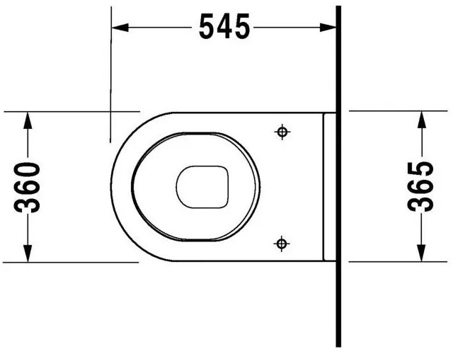 DURAVIT Starck 3 závesné WC Comfort s hlbokým splachovaním, 360 mm x 545 mm, 2215090000