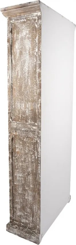 Bielo-hnedá drevená knižnica Giossina - 80*36*195 cm