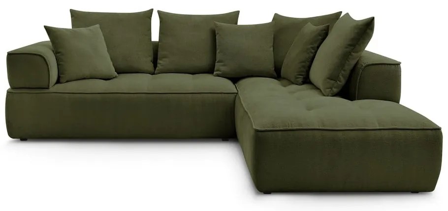 Zelená ženilková rohová pohovka (pravý roh/do L) Whesley – Bobochic Paris