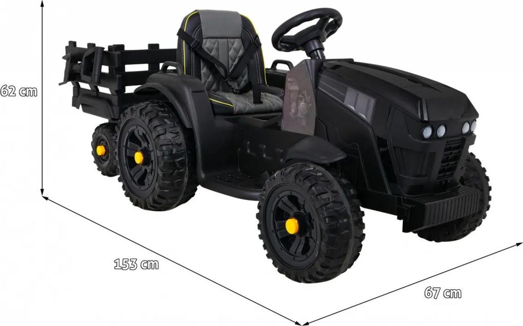 Ramiz Titánový traktor s prívesom čierny