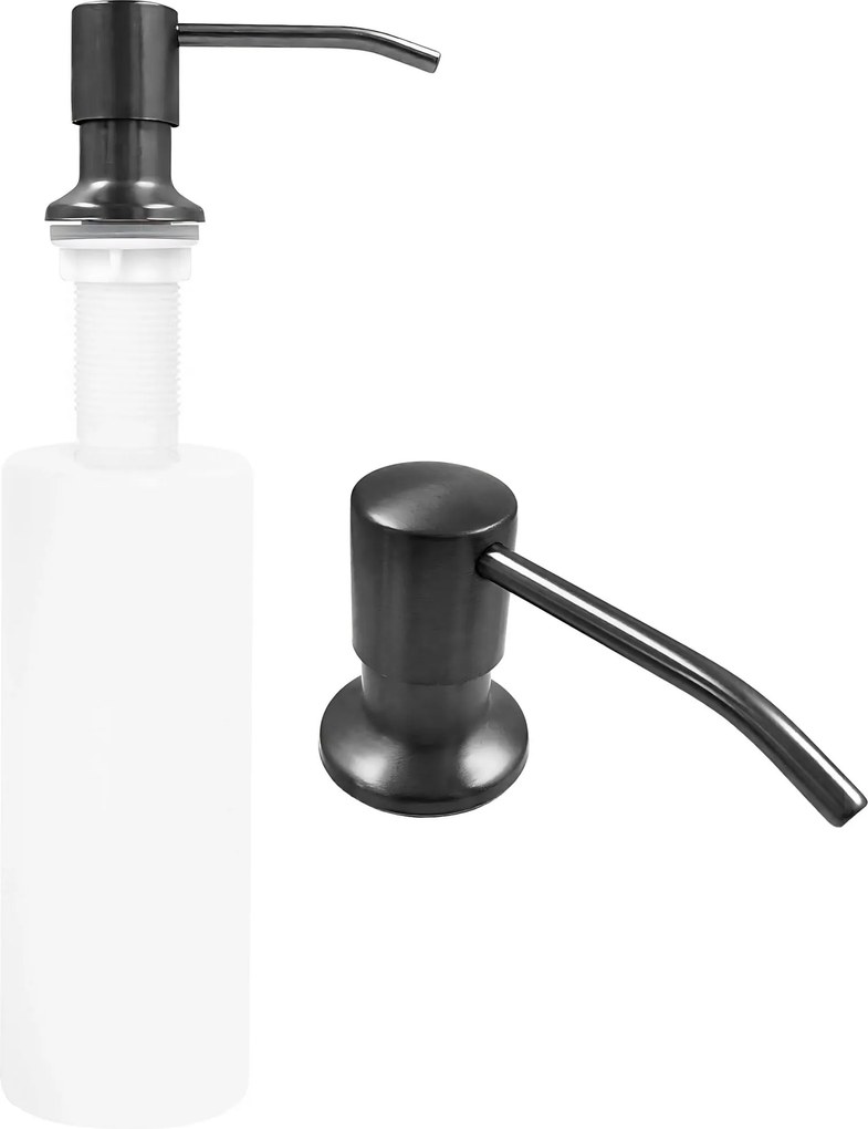 Vstavaný dávkovač mydla/saponátu REA LON, 300 ml, titán kartáčovaný
