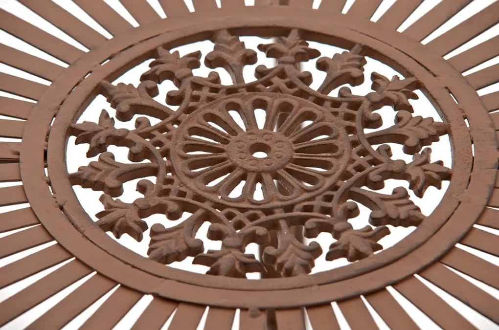 Kovový stôl Indra - Hnedá antik