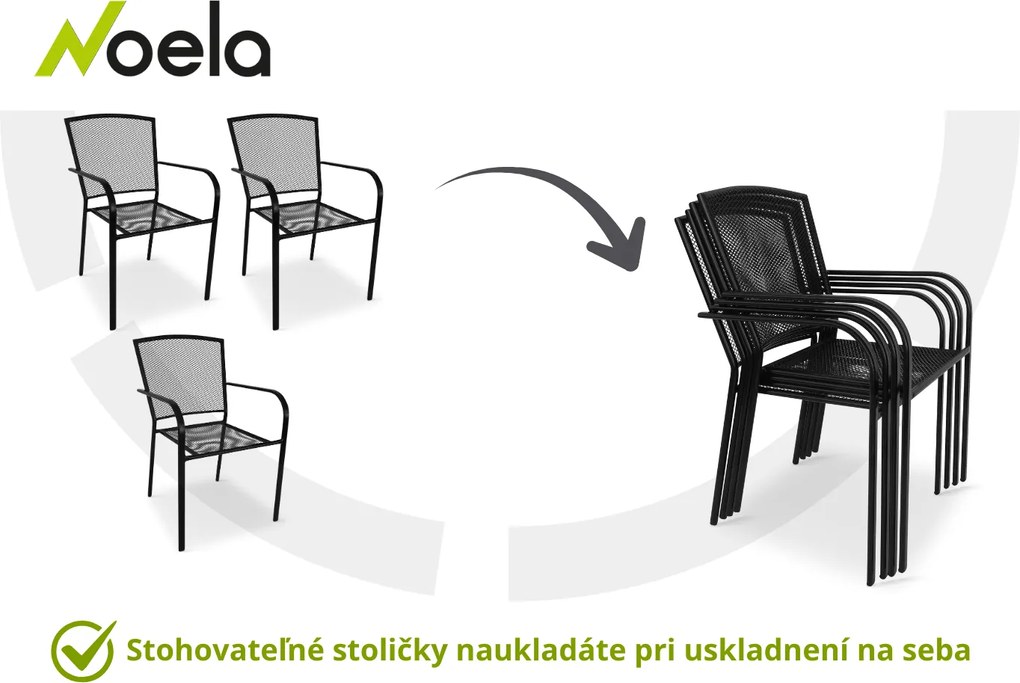 Noela Záhradná kovová stolička Lana steel ZWMC-19
