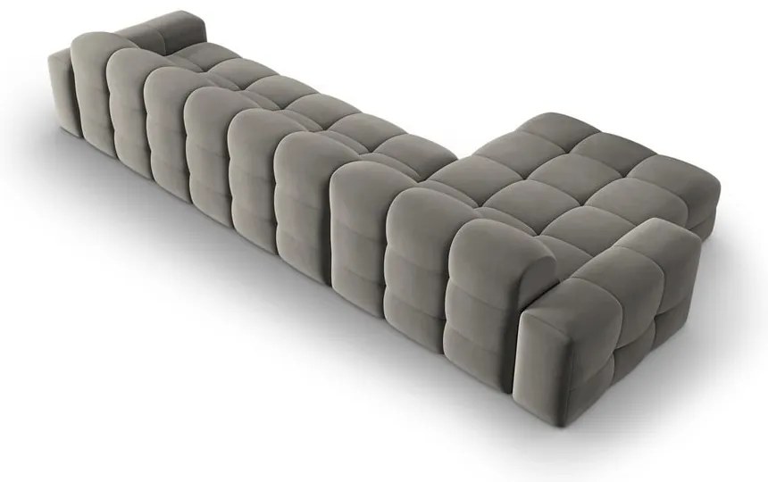 Sivá zamatová rohová pohovka (ľavý roh) Kendal - Micadoni Home