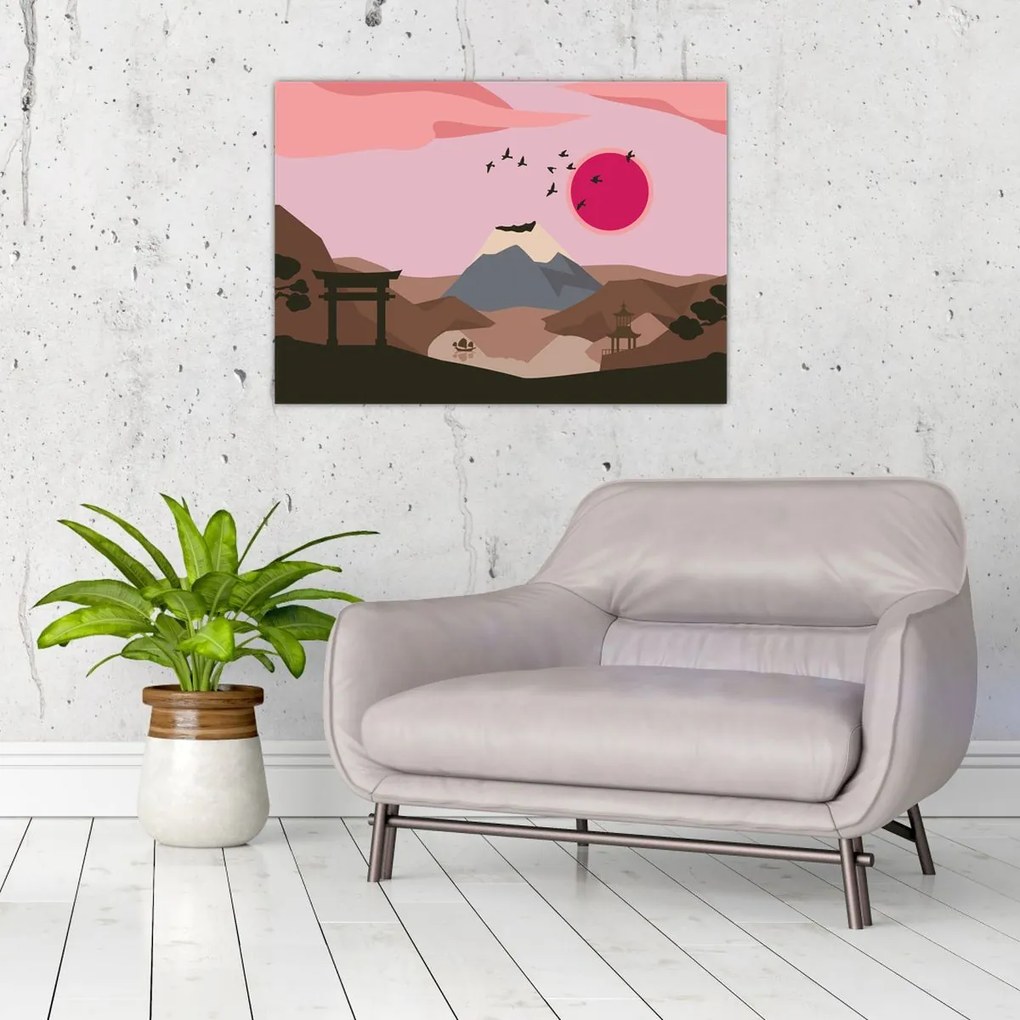 Sklenený obraz - Japonsko N⁰2 (70x50 cm)