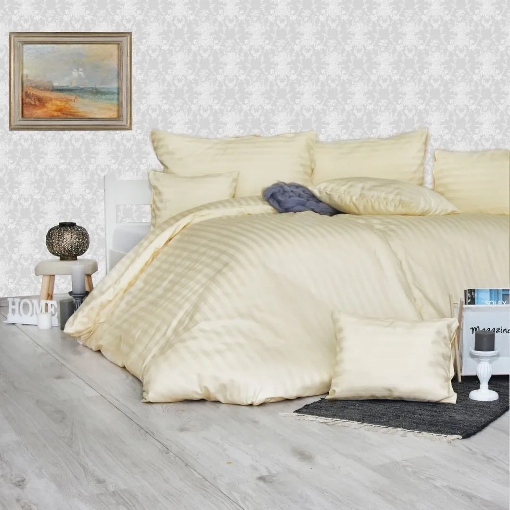 Obliečky damaškové krémové EMI: Vankúš 48x74