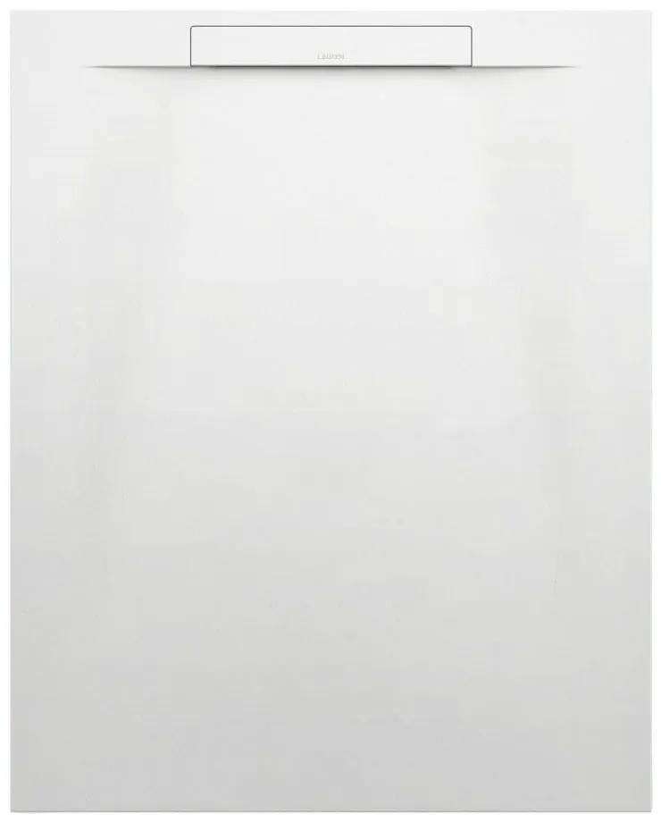 LAUFEN Pro S obdĺžniková sprchová vanička z materiálu Marbond, lineárny odtok na kratšej strane, 1000 x 800 x 28 mm, biela matná, H2101810000001
