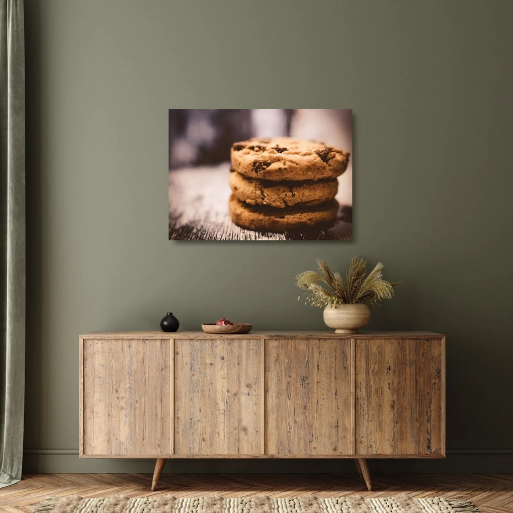 Sklenený obraz cookies sušienok (70x50 cm)