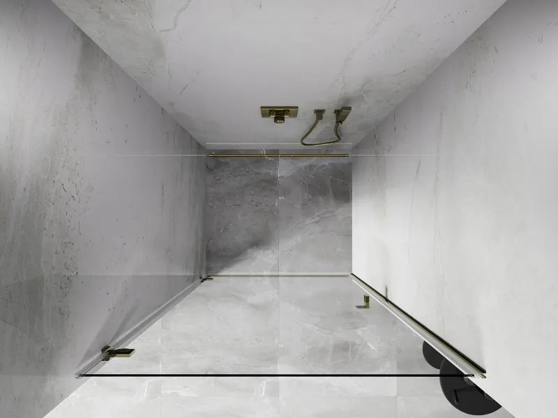 Mexen, Mexen Lunar-B výklopné sprchové dvere ľavé 85 cm, transparentné, zlaté - 832-085-000-50-00-L