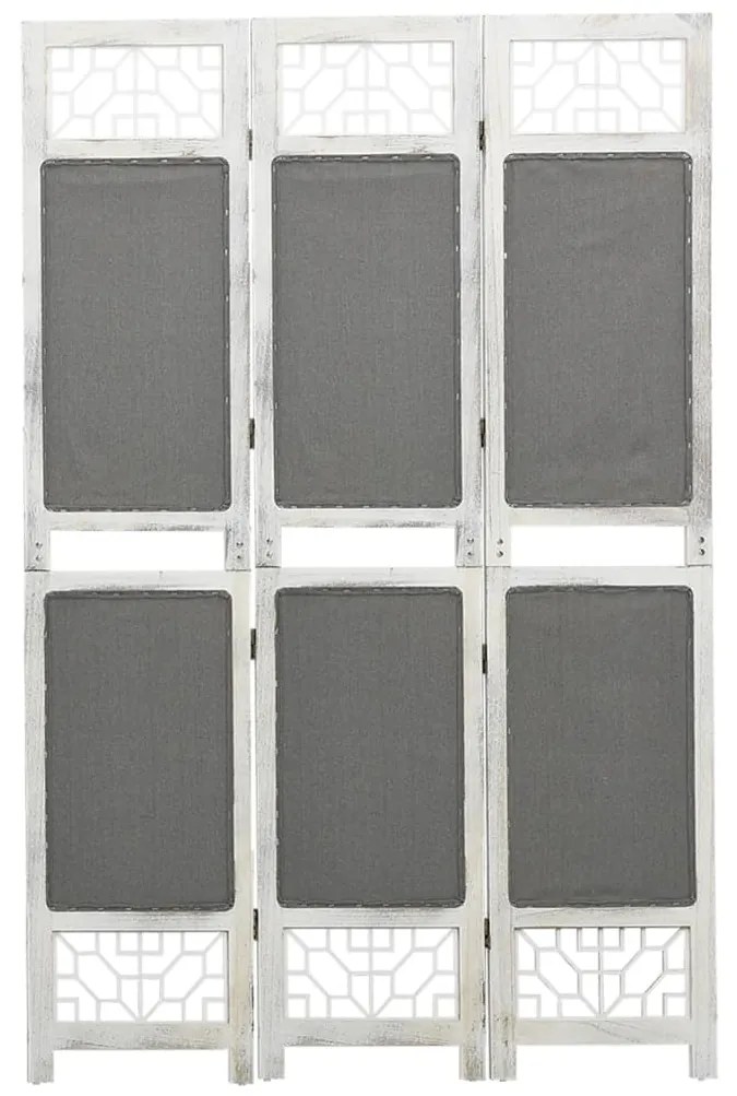 vidaXL 3-panelový paraván sivý 105x165 cm látkový