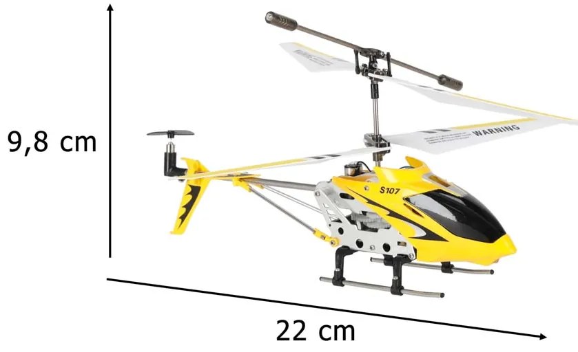 KIK RC vrtuľník SYMA S107G Metal Series, žltý hliníkový s gyroskopom