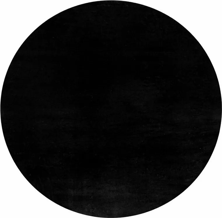 Ayyildiz, Kusový koberec Joy 1400 black kruh, 120x120 (priemer) kruh, čierna, chodba / predsieň