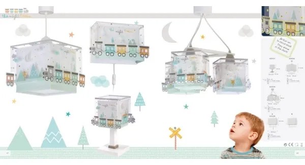 Dalber D-63534 - Detský luster TRAIN 3xE27/60W/230V