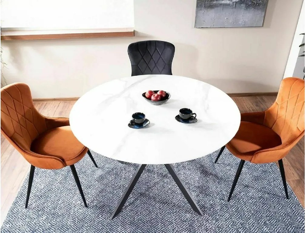 SI Lotosová zamatová stolička čierna