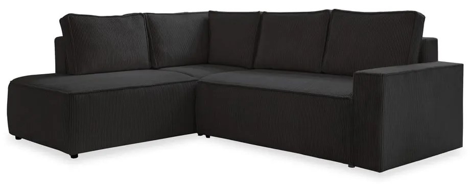 Antracitovosivá menčestrová rozkladacia rohová pohovka (ľavý roh) Brave Dave – Miuform