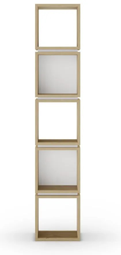 Knižnica v dekore duba v bielo-prírodnej farbe 32x167 cm Lofty – Marckeric
