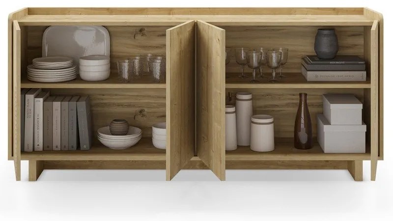Komoda v dekore duba v prírodnej farbe 180x80x40 cm Daira – Marckeric