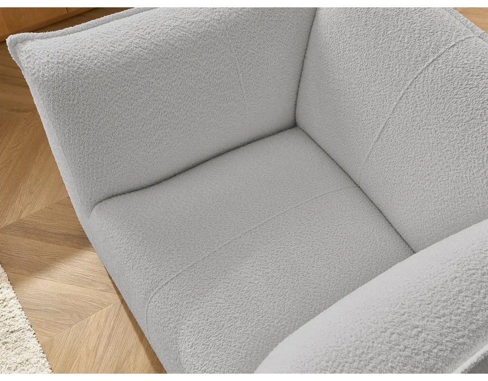 Svetlosivé kreslo z textílie buklé Giorgia – Bobochic Paris