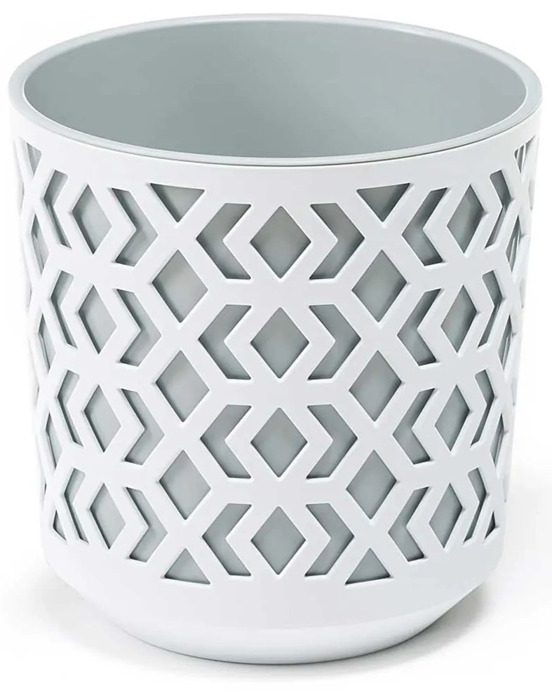 PLASTOVÝ KVETINÁČ ETNIC SADA 2KS 14,8X13,9 CM+20,1X19,5 CM BIELA
