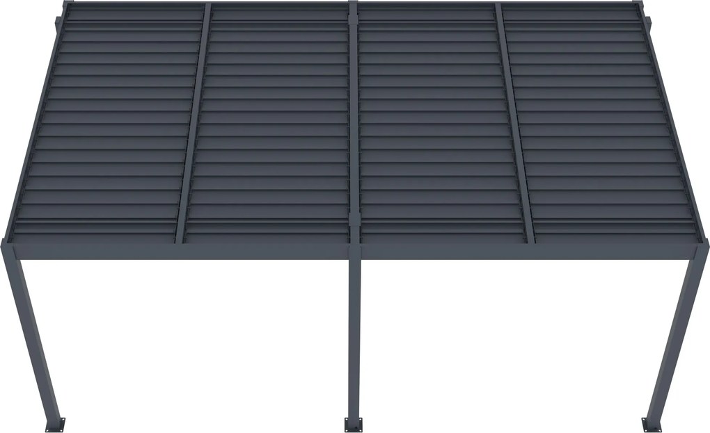 Hliníková bioklimatická pergola s lamelami BestBerg BBP-15G / 509 × 304 × 218 cm / sivá