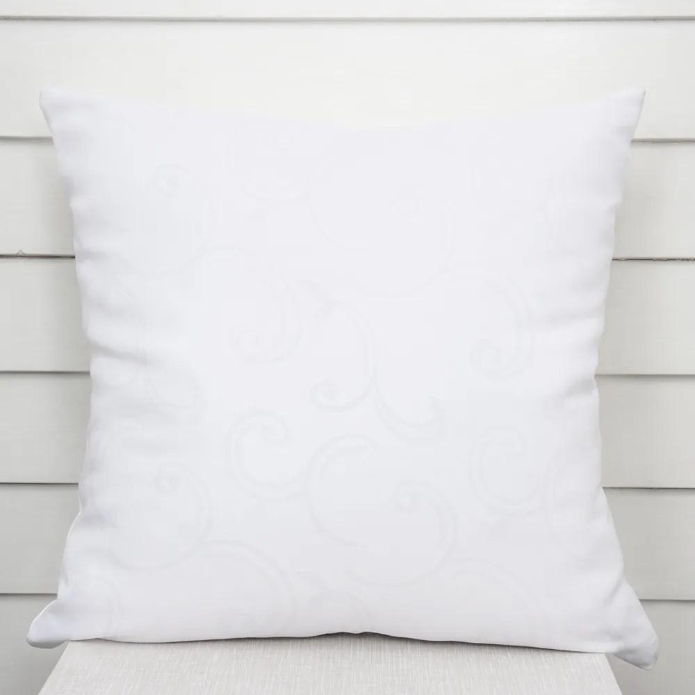 Biante Dekoračná obliečka na vankúš TF-100 Biele ornamenty s lístkami 50 x 60 cm