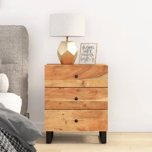 vidaXL Nočná skrinka 50x33x62 cm masívna akácia a spracované drevo-