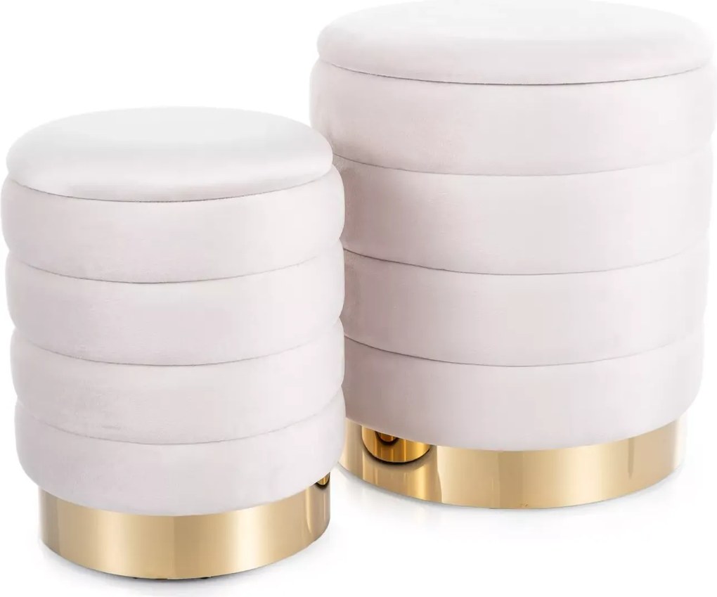 SI Britta Velvet taburetka (sada) svetlo béžová