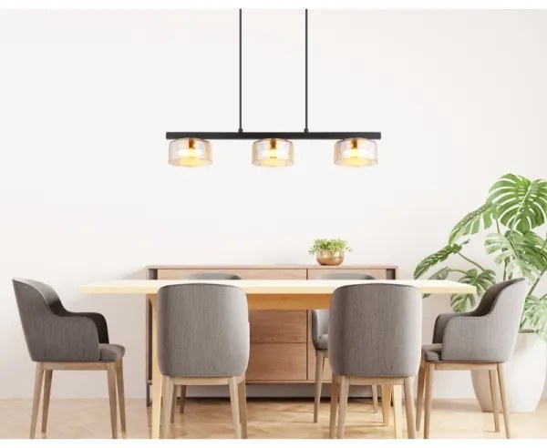 Globo 16055-3HG - LED Luster na lanku HIGGINS 3xGX53/6W/230V dymová/hnedá