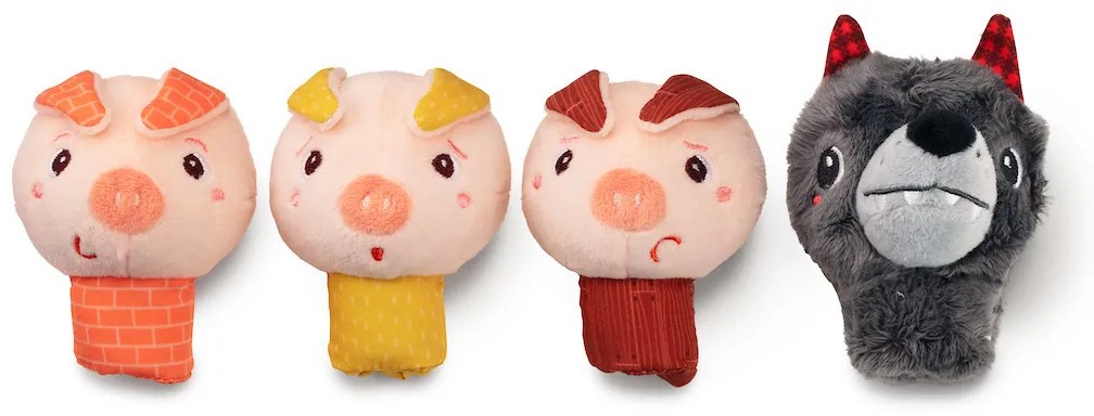 Lilliputiens - súprava prstových maňušiek - Tri prasiatka