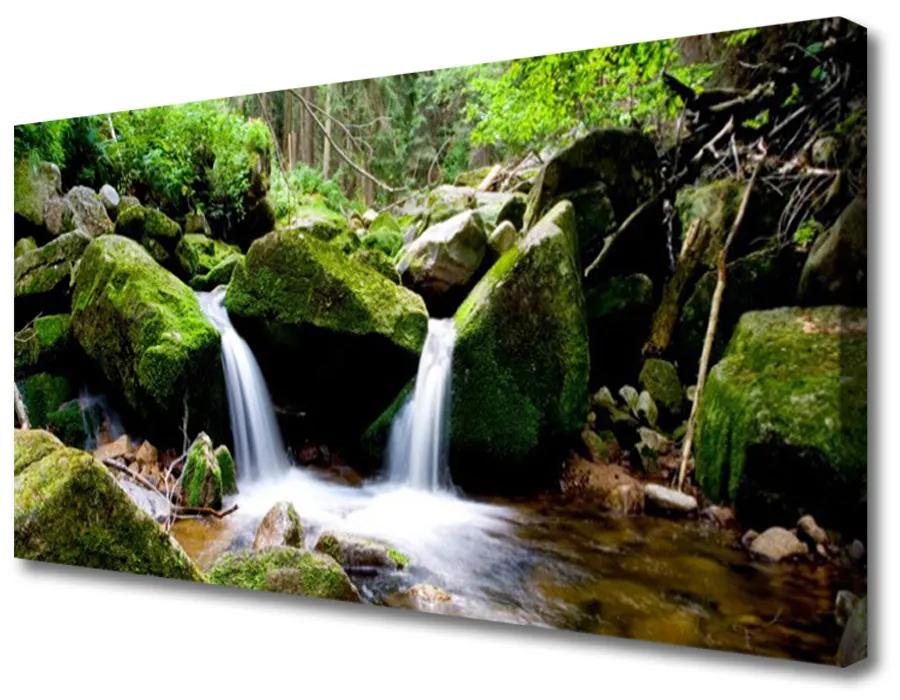 Obraz na plátne Vodopád skaly príroda 140x70cm
