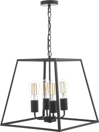 Där Lighting ACA8622 - Luster na reťazi ACADEMY 4xE27/60W/230V čierny