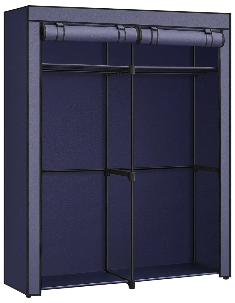 Modulárna skriňa, skladací šatník s 2 tyčami na šaty, sivý