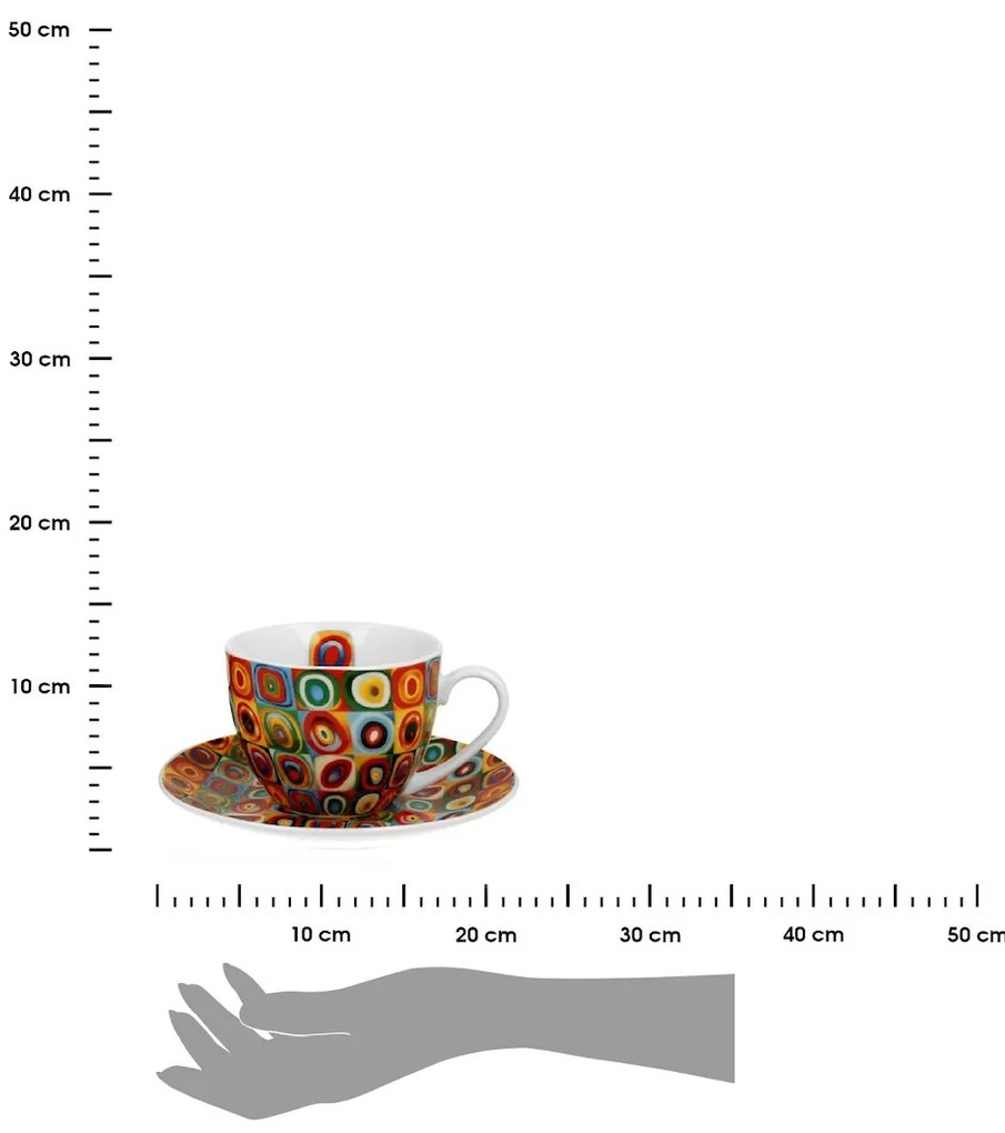 Duo Porcelánová šálka s podšálkou Kandinskij Squares 270 ml sada 2ks