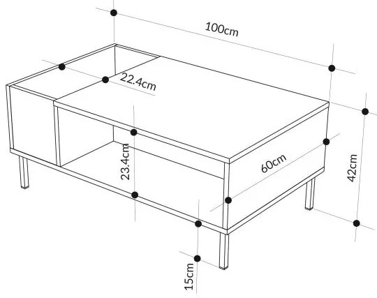 Konferenčný stolík Houseland Vena šedo-zelený