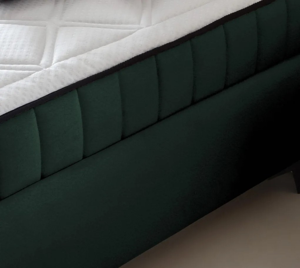 Posteľ Joy 180x200 cm, tmavo zelená látka