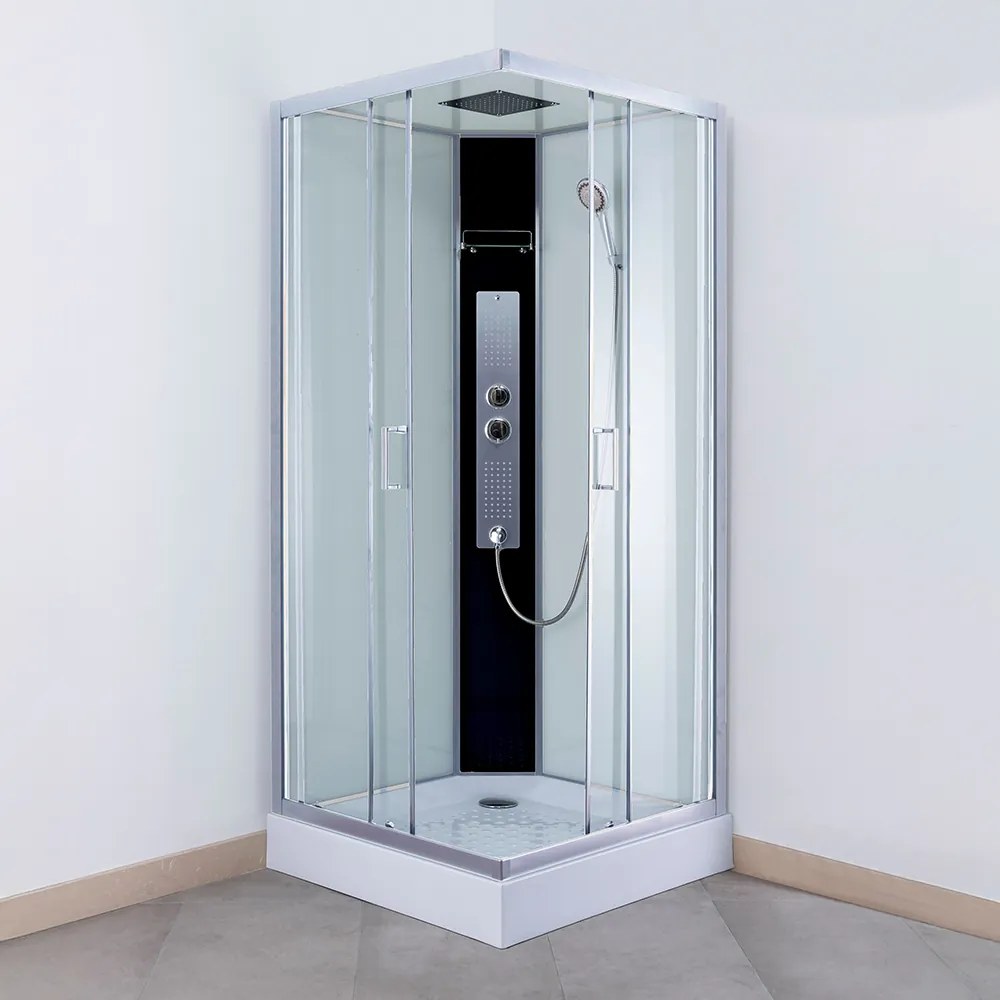 Sprchový box LUCIDUS SQUARE 90 x 90 cm Brillant Sklo TRANSPARENT 195 cm