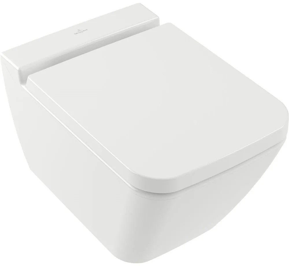 VILLEROY &amp; BOCH Finion závesné WC s hlbokým splachovaním bez vnútorného okraja, 375 x 560 mm, biela alpská, s povrchom CeramicPlus, 4664R0R1