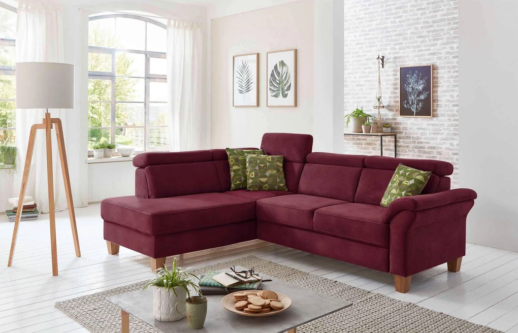 XXXLutz ROHOVÁ SEDAČKA, textil, bordová Sit & More - Sedačky - 000144005214