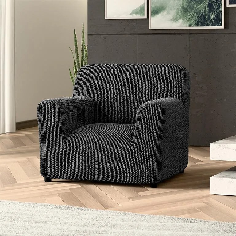 Bielastické poťahy COSTINA antracit kreslo (š. 60 - 110 cm)