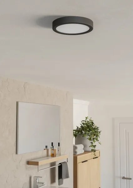 Eglo 901324 - LED kúpeľňové stropné svietidlo FUEVA LED/7,5W/230V pr.16,6cm IP44 čierne