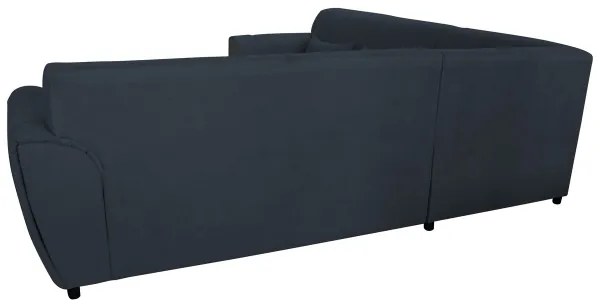 Rozkladacia rohová sedacia súprava do tvaru L VISEU, pravé prevedenie, antracit/čierna