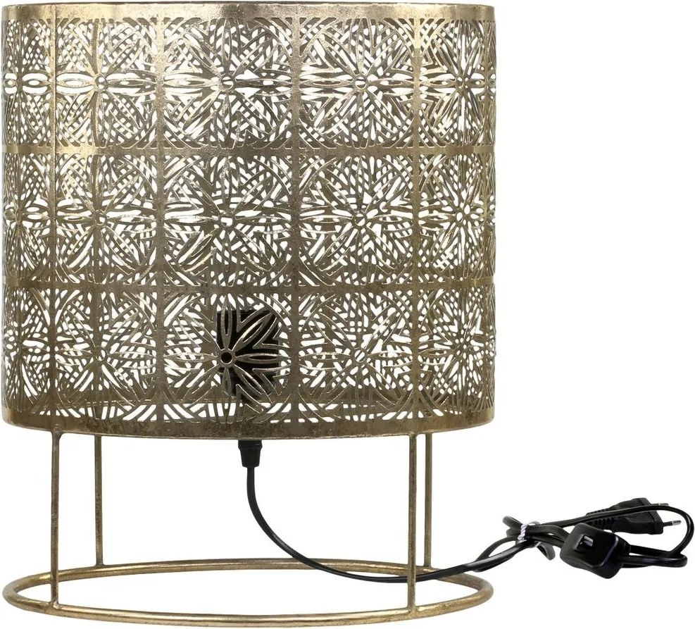 Mosadzná antik kovová stolná lampa so vzorom Tappie - 30*36 cm/ E27/ 40W
