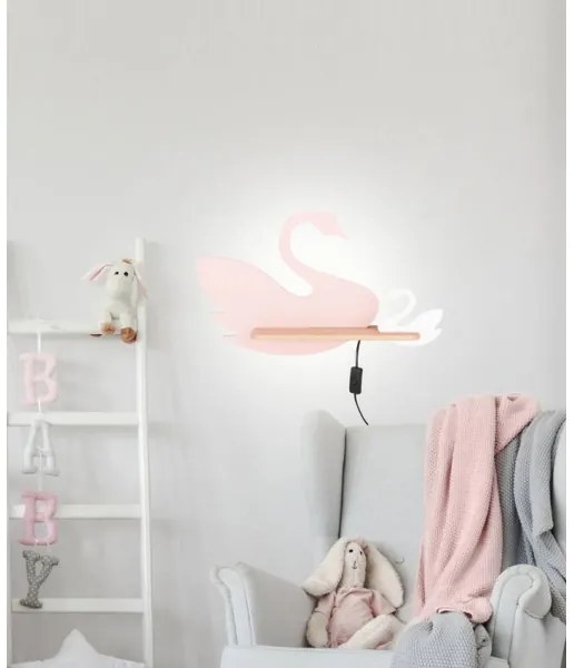LED Detské nástenné svietidlo s poličkou SWAN LED/5W/230V