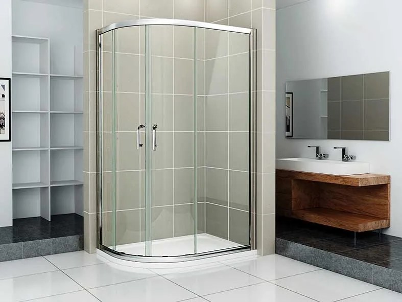 Štvrťkruhový sprchovací kút RELAX S4 120x80 cm s posuvnými dverami