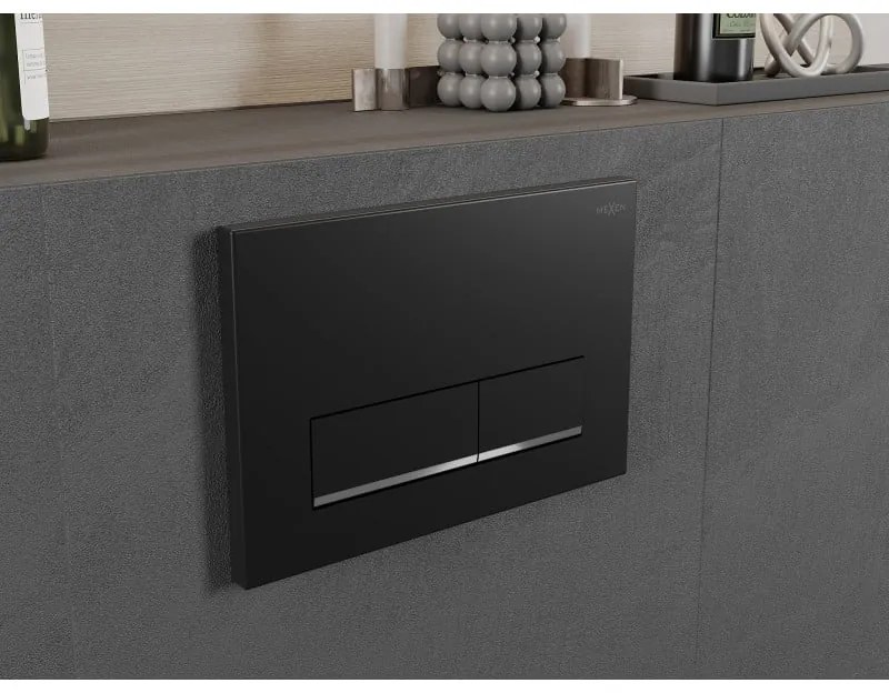 Mexen Fenix 12, splachovacie tlačidlo pre Mexen modul, čierna matná-chrómová, 601203