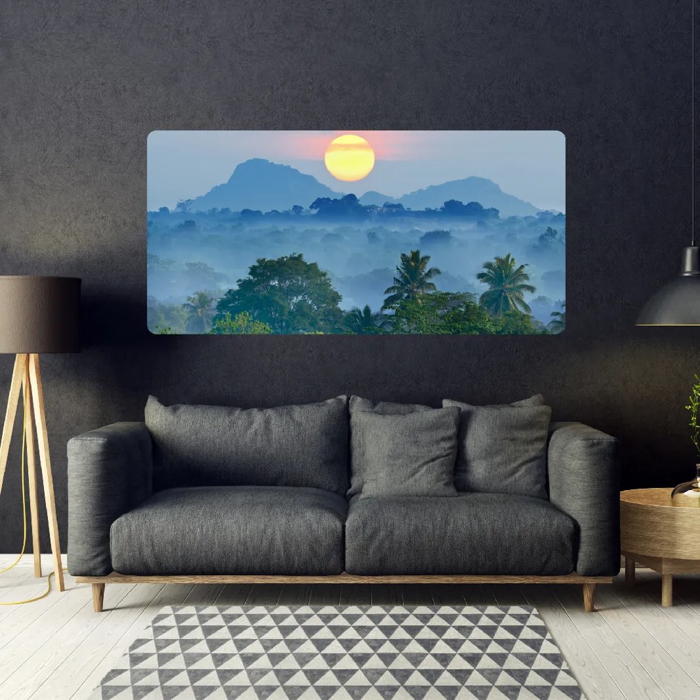 60x120cm Východ slnka nad džungľou - textilná nálepka na stenu