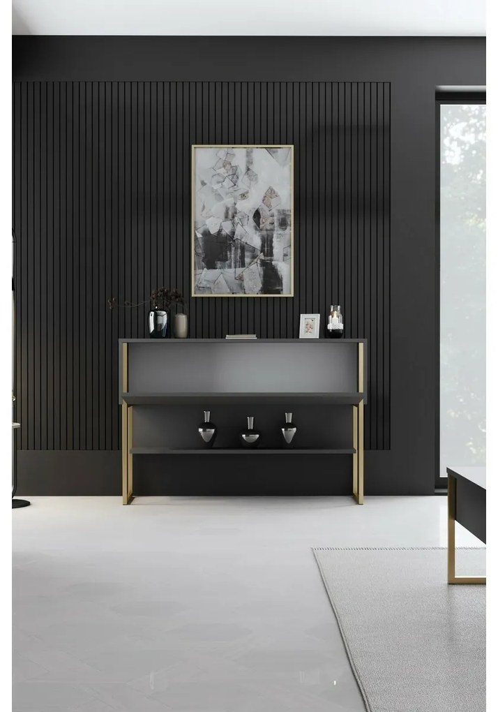 Komoda Luxe Anthracite and Gold