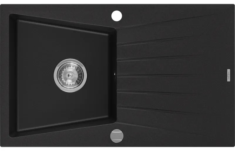 Mexen Cesar - drez granitový 77,5x47,0cm, 1-komorový, čierna, 6514771010-77