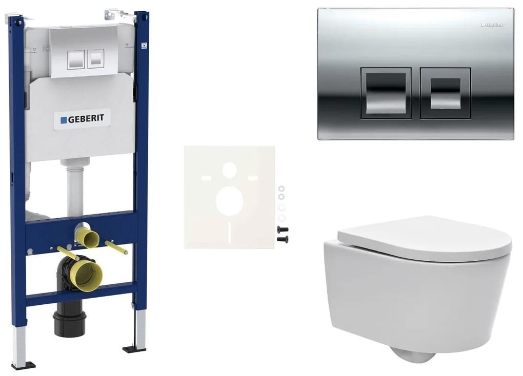 Cenovo zvýhodnený závesný WC set Geberit do ľahkých stien / predstenová montáž + WC SAT Brevis SIKOGESBRED35